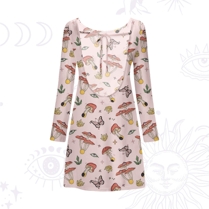 Purplehecate Whimsical Mushroom Beachwear Cover-Up Dress