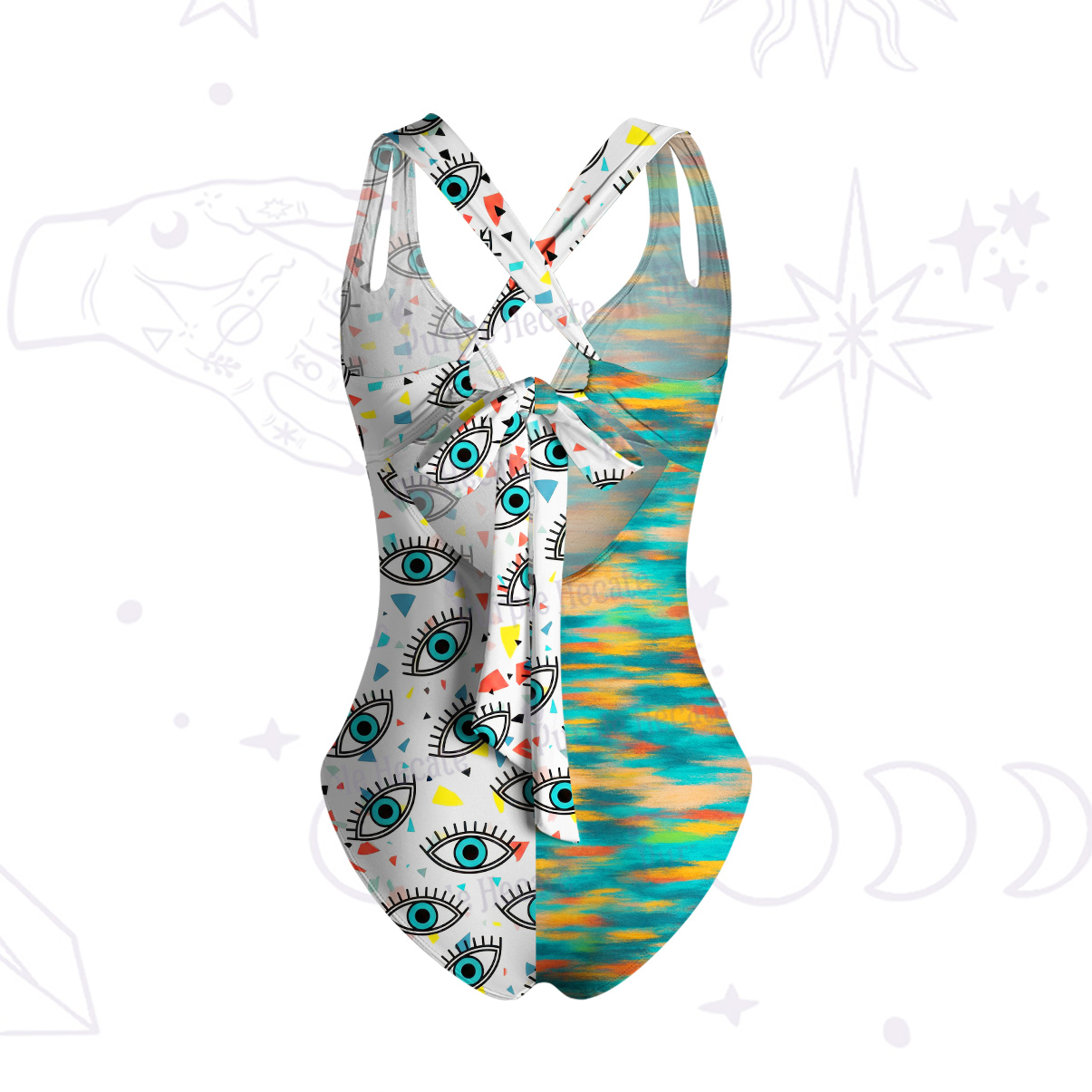 Purplehecate Evil Eye Protection One-Piece Swimsuit