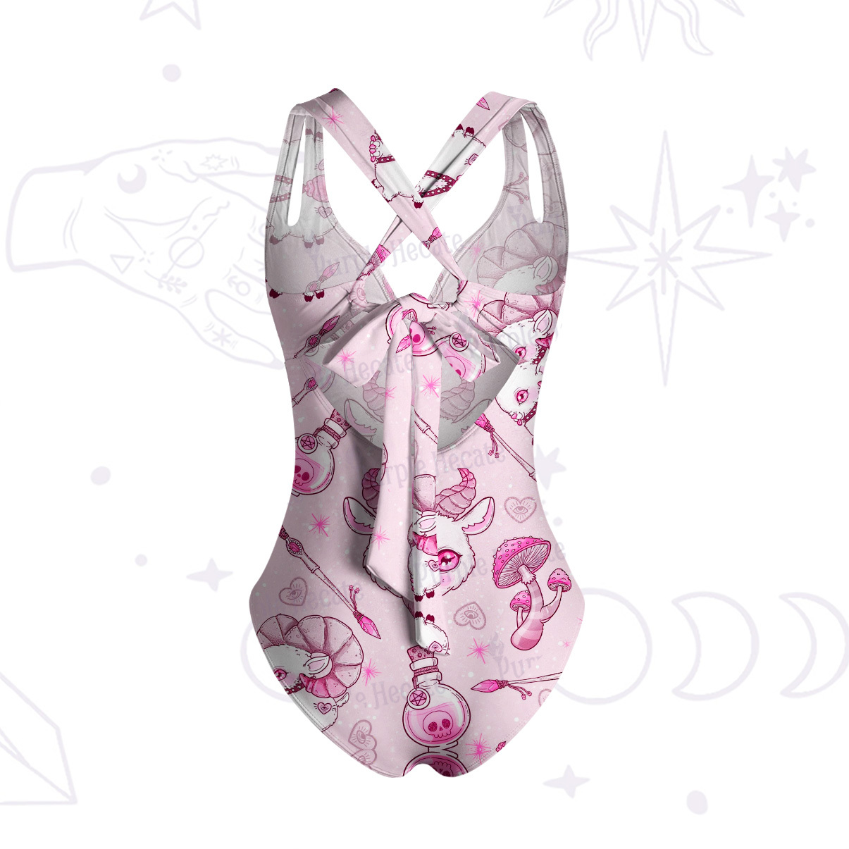 Purplehecate Pastel Occult Goat One-Piece Swimsuit
