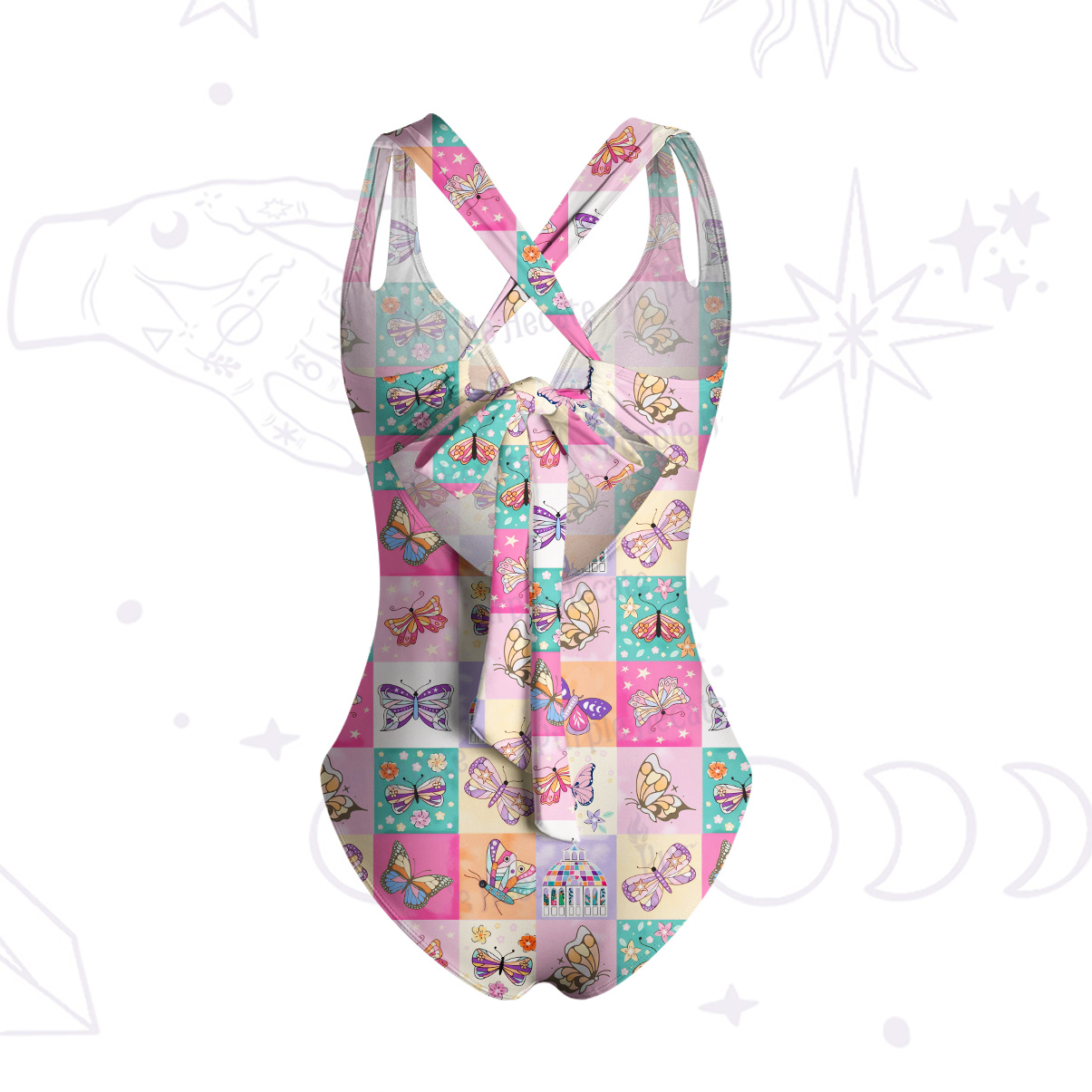Purplehecate Dreamy Butterfly Garden One-Piece Swimsuit