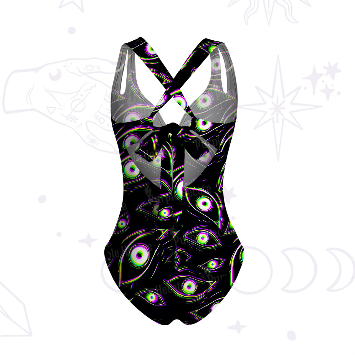 Purplehecate Glitch Vision One-Piece Swimsuit