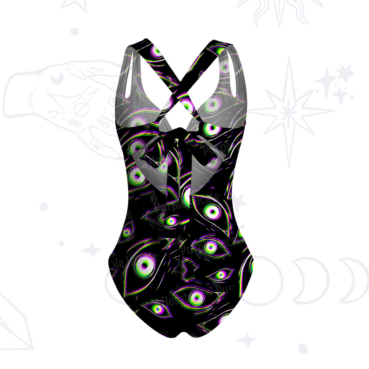 Purplehecate Glitch Vision One-Piece Swimsuit