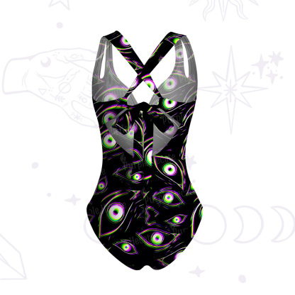 Purplehecate Glitch Vision One-Piece Swimsuit
