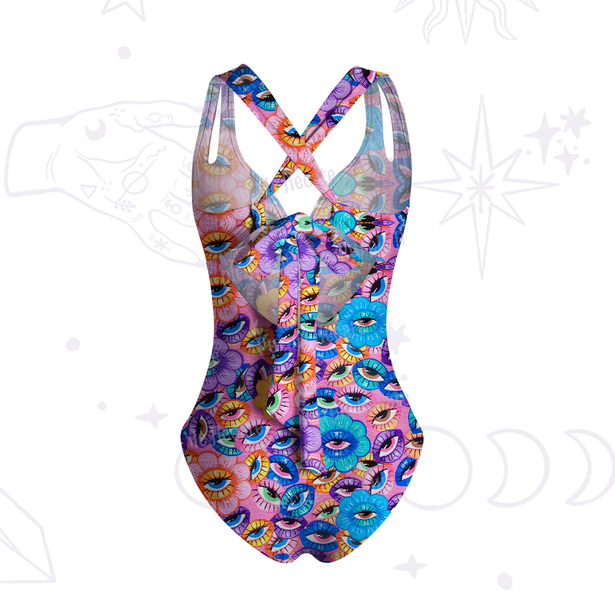 Purplehecate A World of Eyes One-Piece Swimsuit