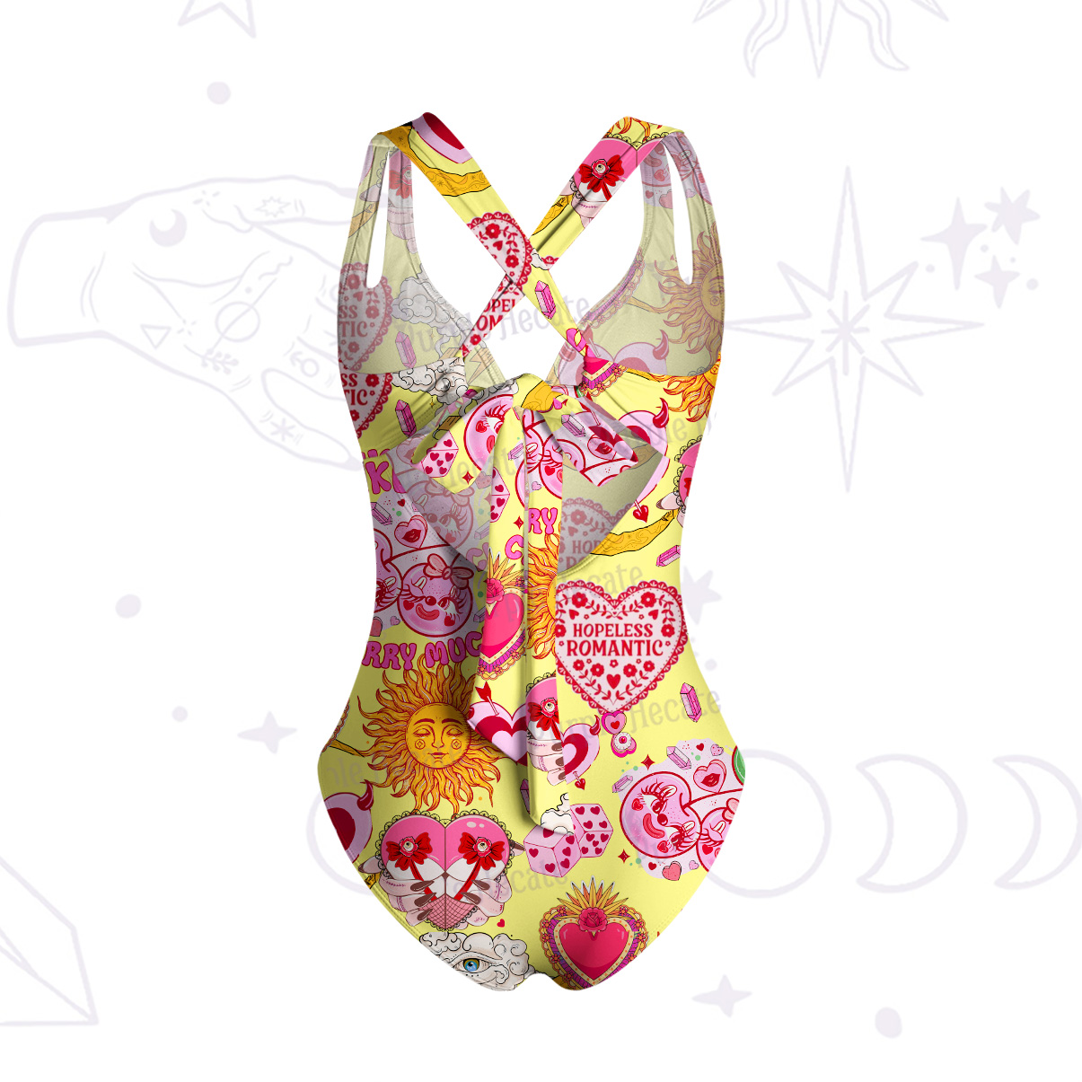 Purplehecate Hopeless Romantic Love Doodle One-Piece Swimsuit
