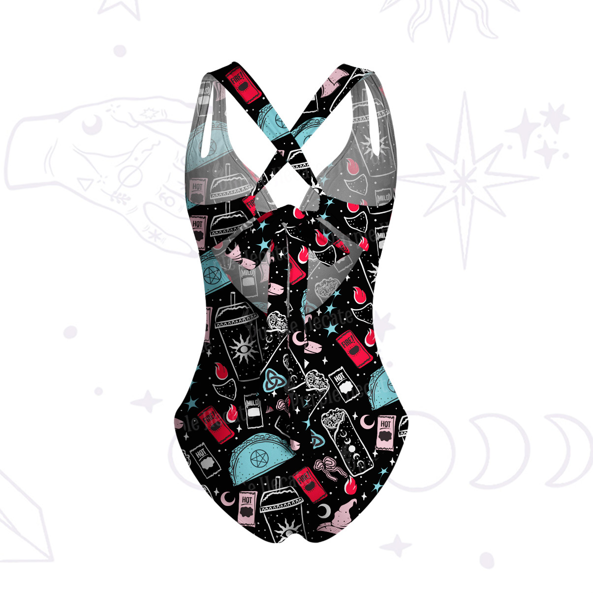 Purplehecate Dark Magic and Mystical Charm One-Piece Swimsuit