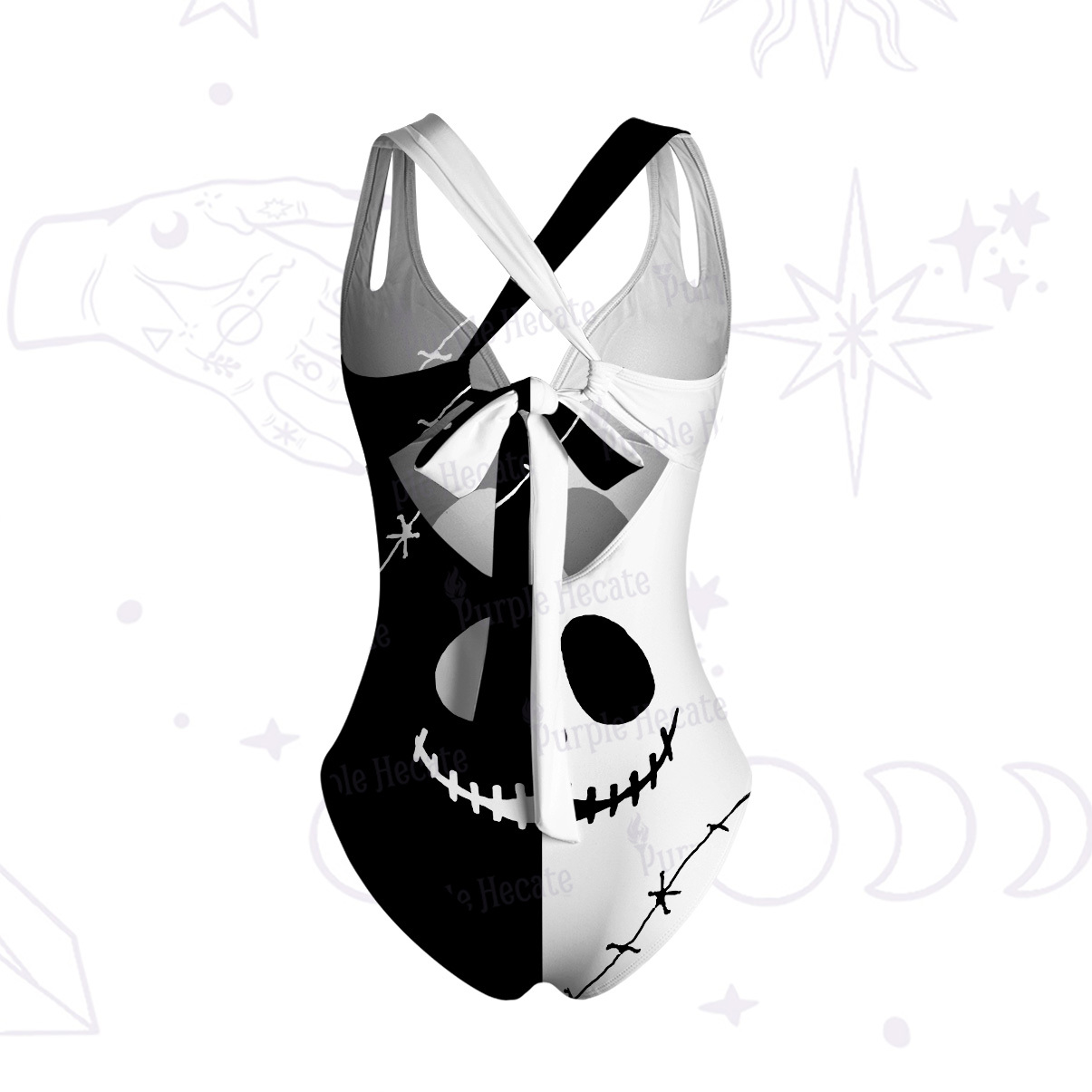 Purplehecate Grim Skeleton King One-Piece Swimsuit