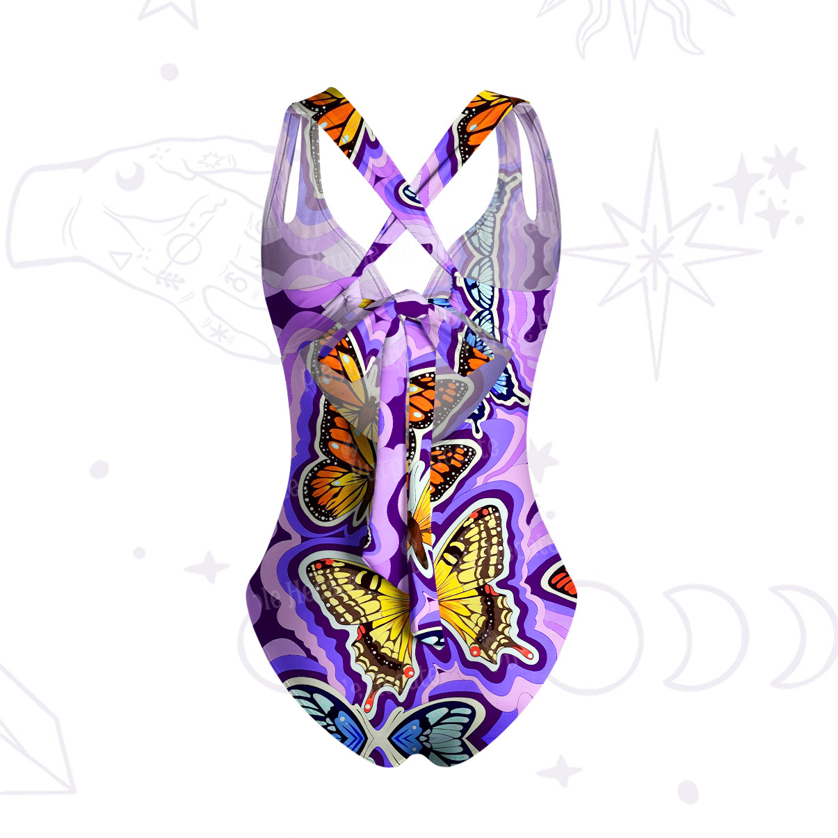 Purplehecate Psychedelic Butterfly One-Piece Swimsuit