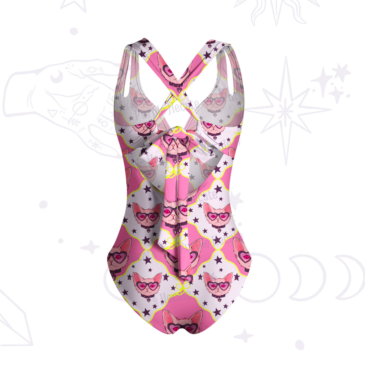 Purplehecate Slightly Wicked Cat One-Piece Swimsuit