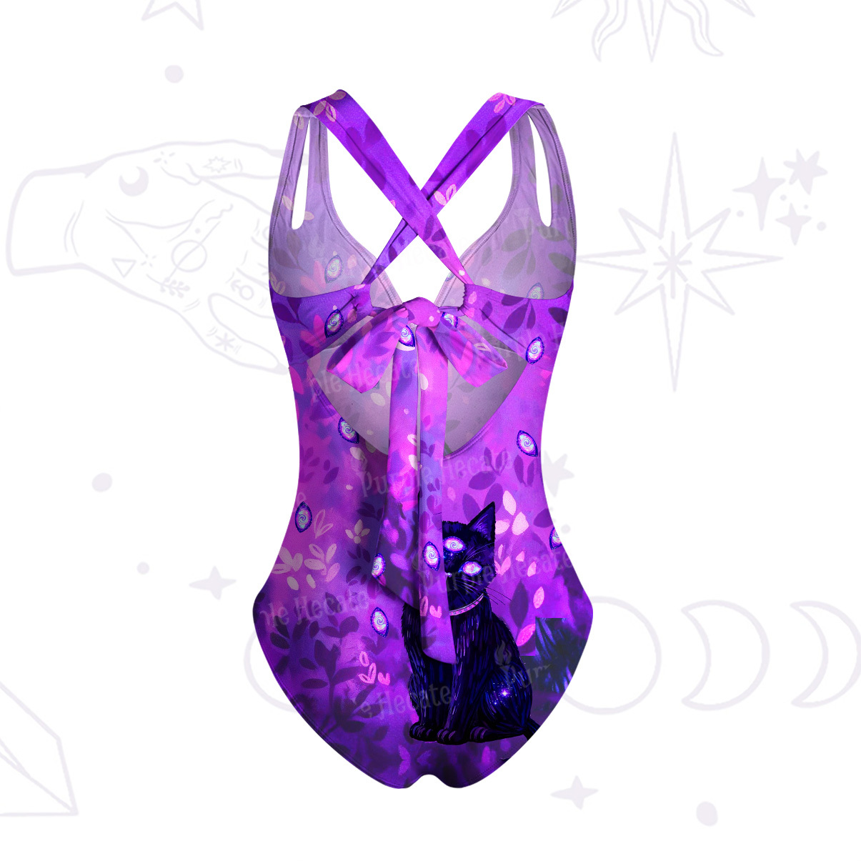 Purplehecate Witch’s Mystic Third-Eye Familiar One-Piece Swimsuit