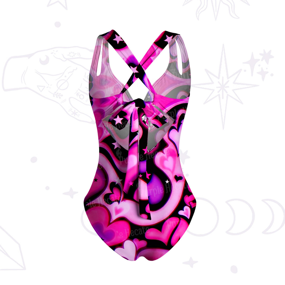 Purplehecate Cosmic Hearts and Stars One-Piece Swimsuit