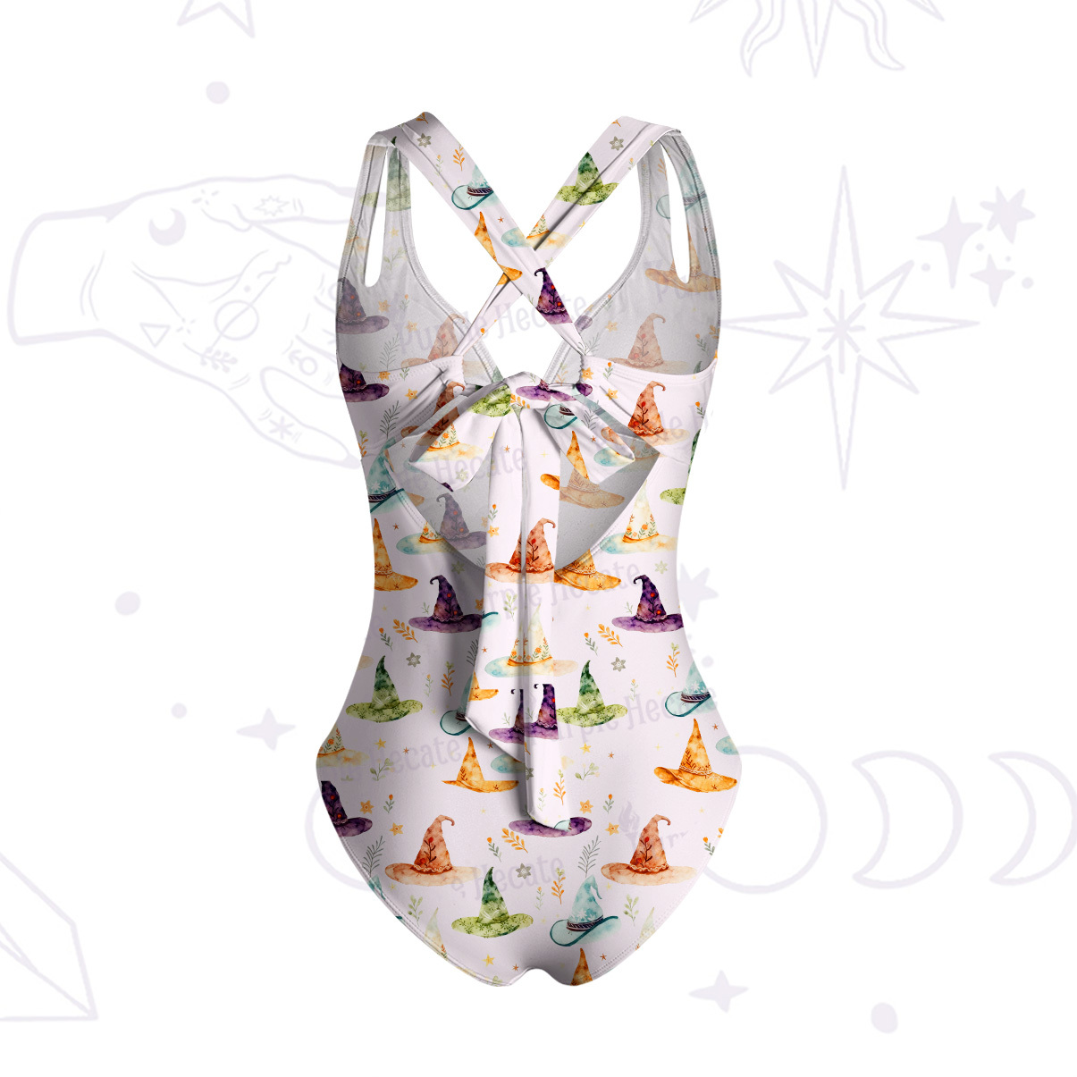 Purplehecate Witch Hat One-Piece Swimsuit
