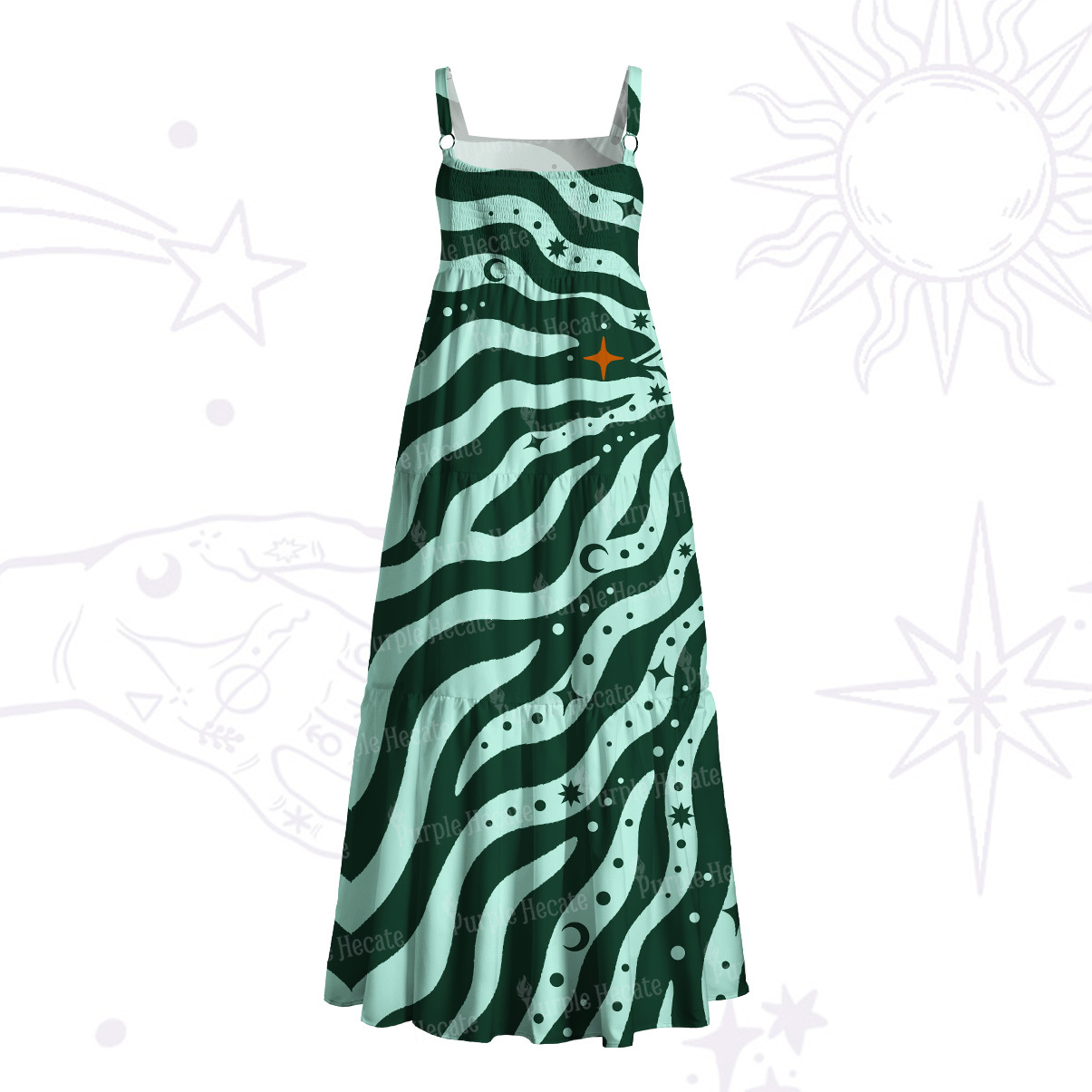 [Copy]Purplehecate Sacred Eye Energy Flow Wide Straps Maxi Dress