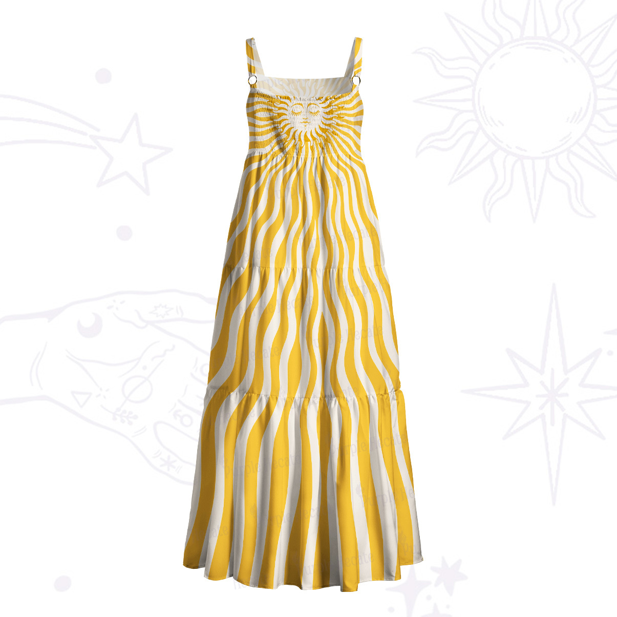Purplehecate Radiance of the Sun Wide Straps Maxi Dress