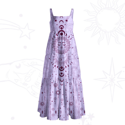 Purplehecate Lunar Eclipse Wide Straps Maxi Dress
