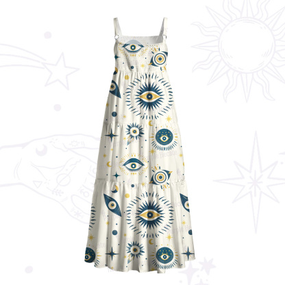 Purplehecate Sun Eye Wide Straps Maxi Dress