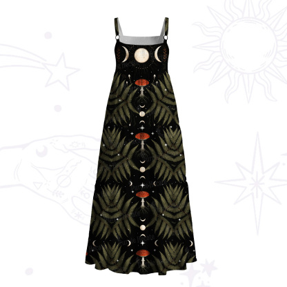 Purplehecate Moonlit Mushroom Gown Wide Straps Maxi Dress