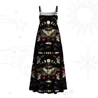 Purplehecate Moonlight Metamorphosis Wide Straps Maxi Dress