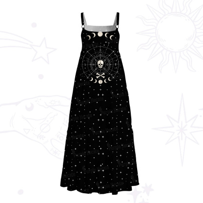 Purplehecate Coven of the Skull Moon Wide Straps Maxi Dress