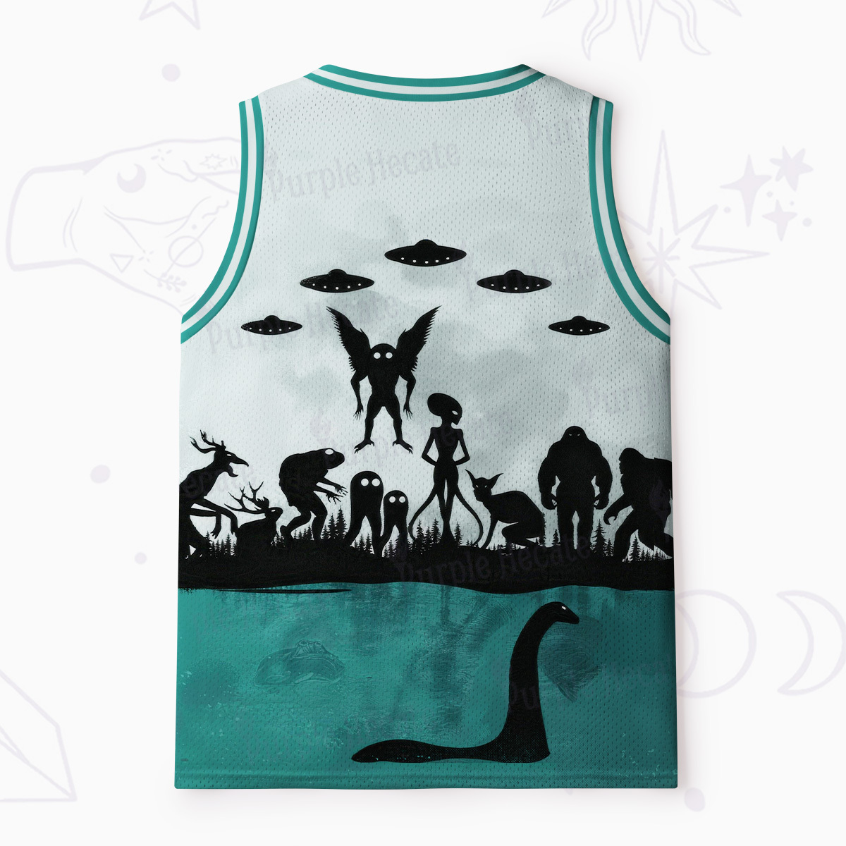 Purplehecate Alien Lake Monster Encounter Mesh Jersey Tank Top