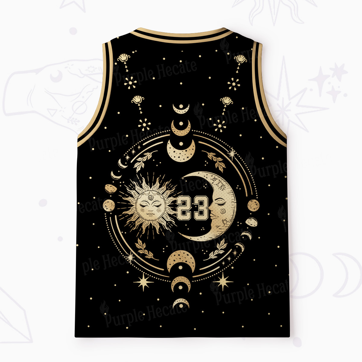 Purplehecate Celestial Sun and Moon Mesh Jersey Tank Top