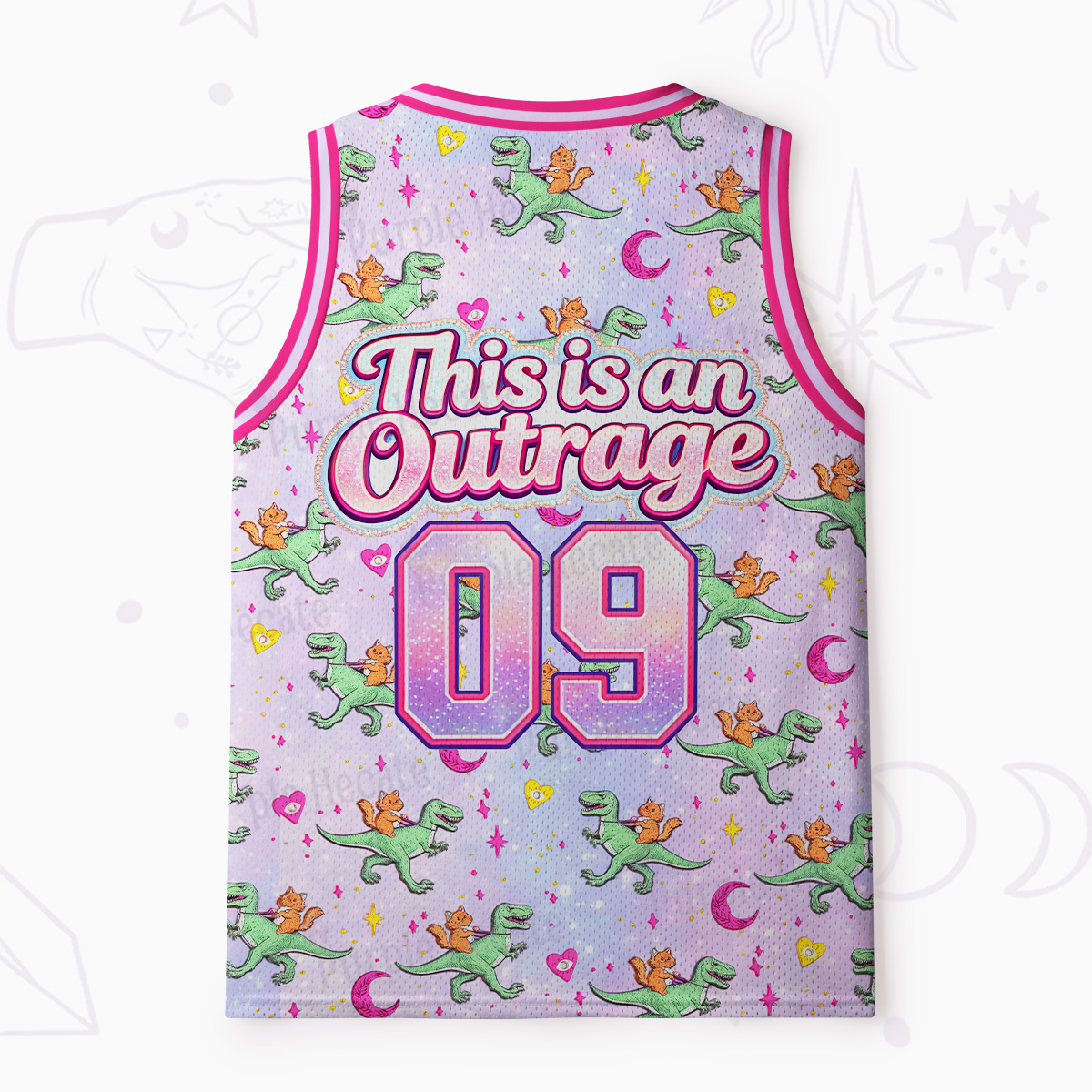 Purplehecate This is an Outrage Mesh Jersey Tank Top