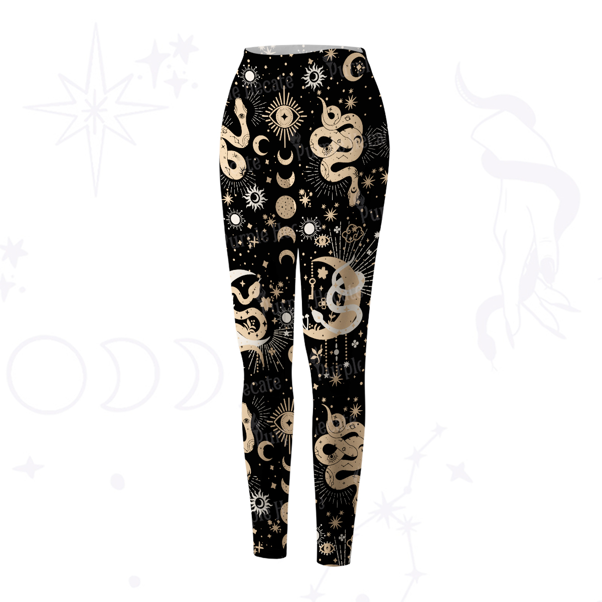 Purplehecate Divine Serpent Under the Moon Yoga Pants