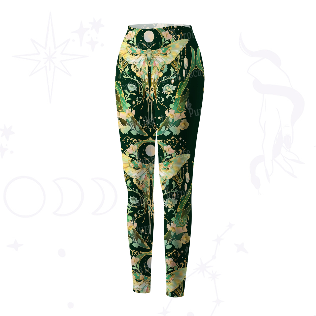 Purplehecate Moon Moth Rave Yoga Pants