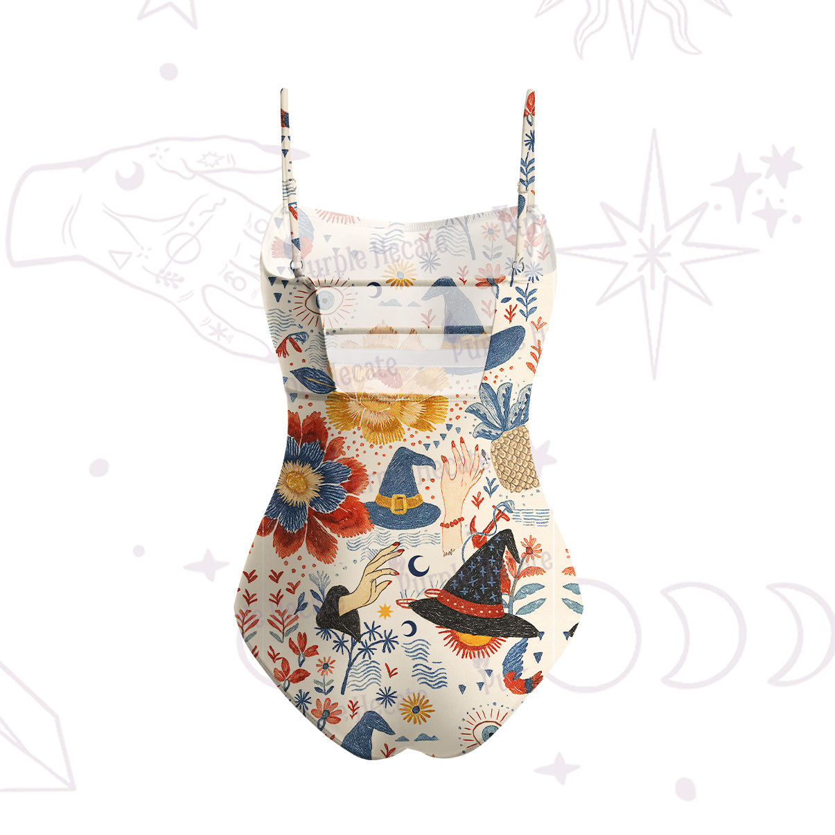 Purplehecate Witching Bloom Slim-Strap Swimsuit