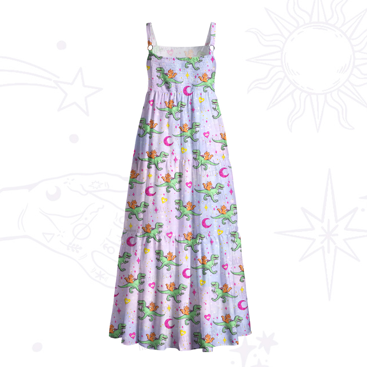 [Copy]Purplehecate Moon Witch Garden Wide Straps Maxi Dress