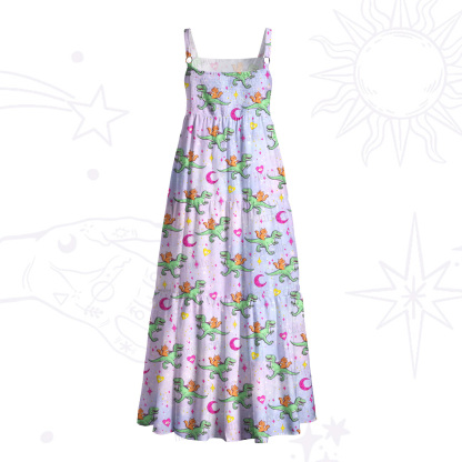 [Copy]Purplehecate Moon Witch Garden Wide Straps Maxi Dress