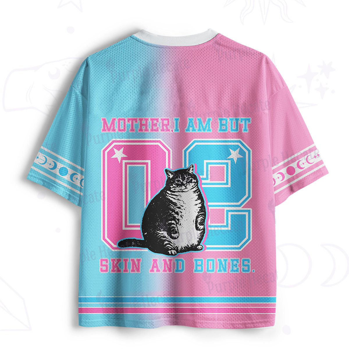 Purplehecate Cat Mother I Am But Skin And Bones Mesh Jersey