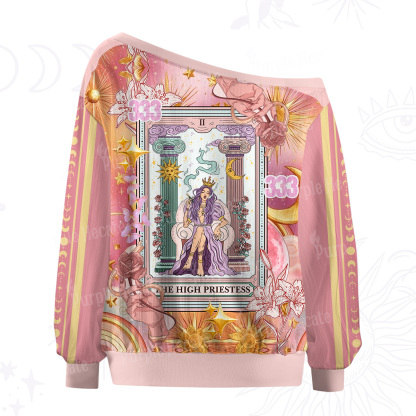 Purplehecate The High Priestess Tarot Card Off The Shoulder Graphic Jersey