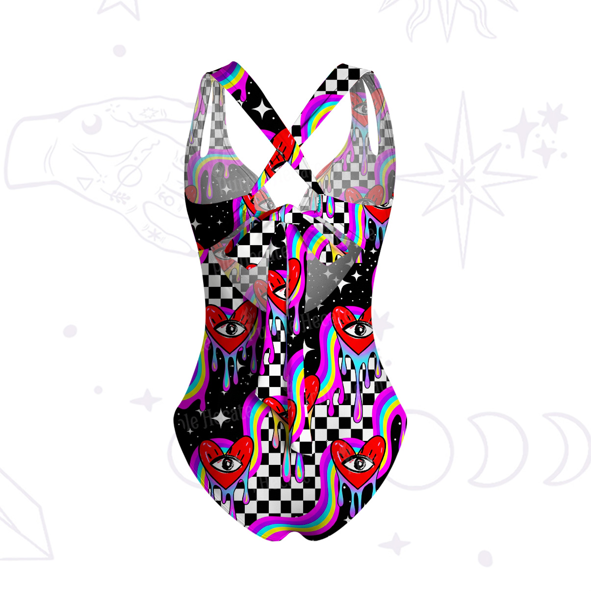 Purplehecate Psychedelic Eye of Love One-Piece Swimsuit