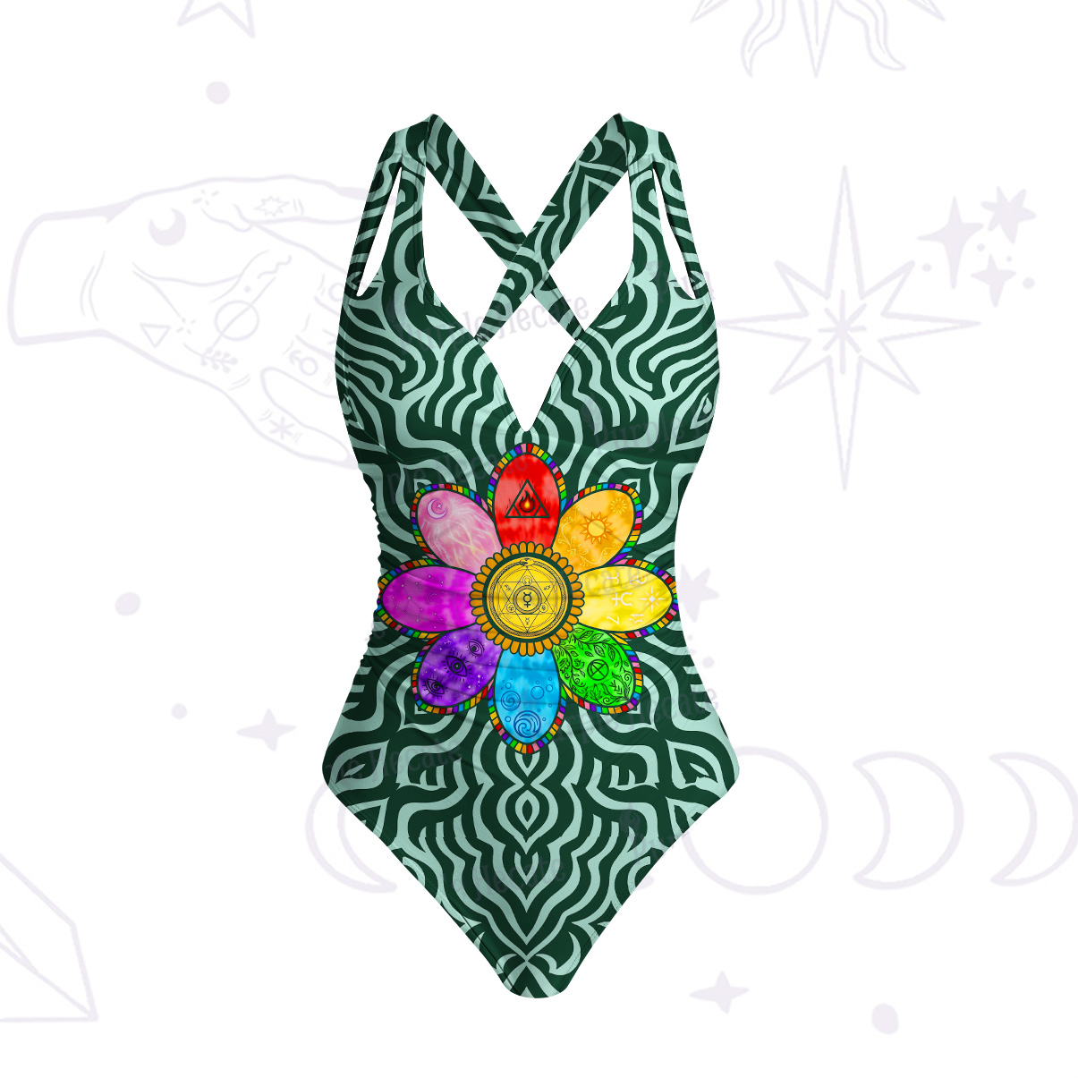 Purplehecate Rainbow Energy Bloom One-Piece Swimsuit