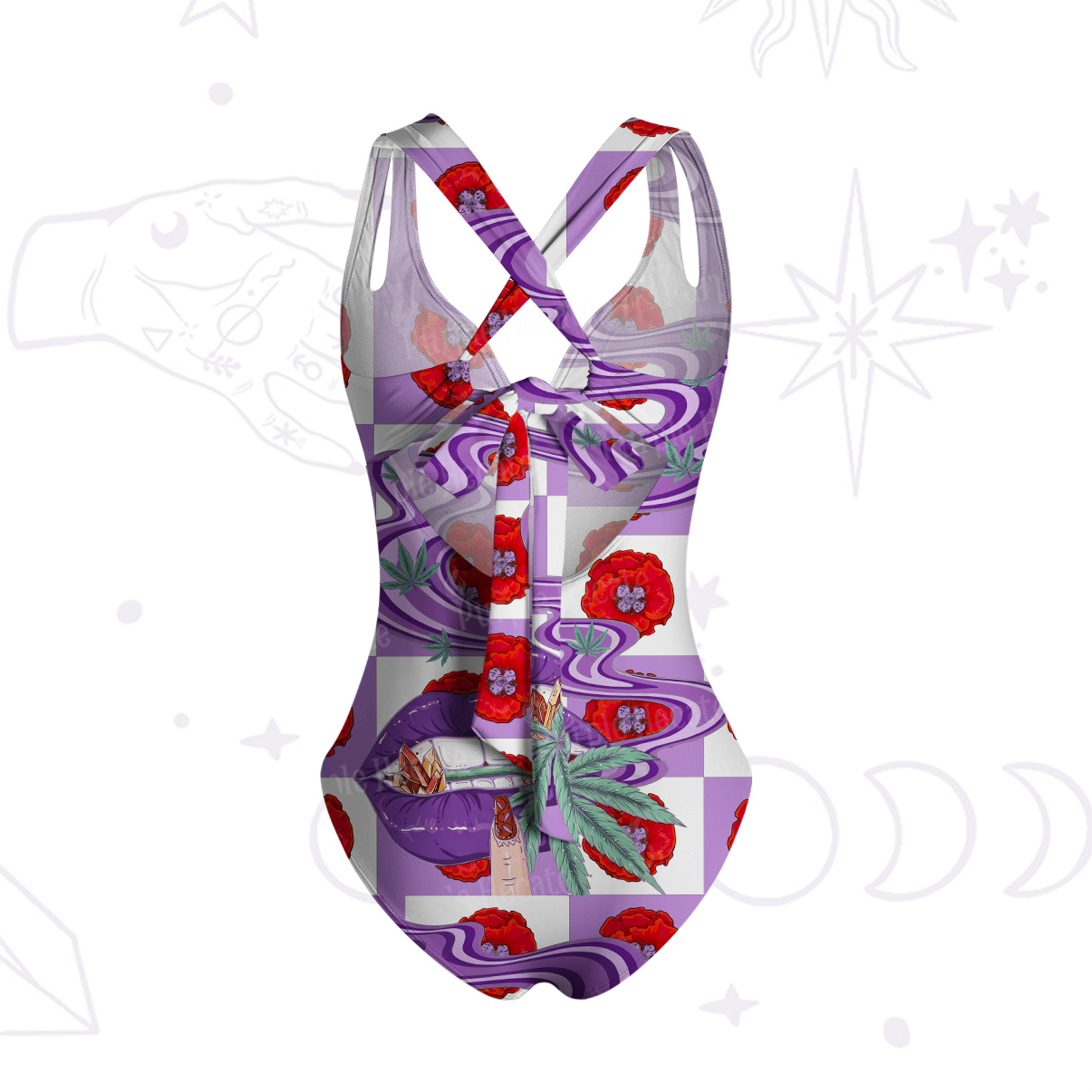 Purplehecate Trippy Cannabis Dream One-Piece Swimsuit