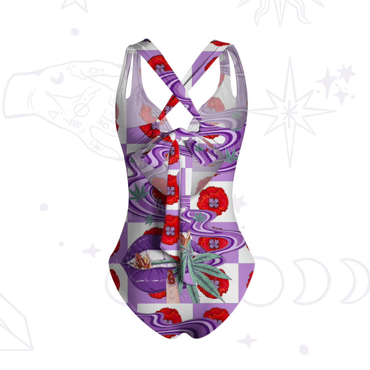 Purplehecate Trippy Cannabis Dream One-Piece Swimsuit