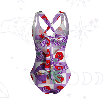 Purplehecate Trippy Cannabis Dream One-Piece Swimsuit
