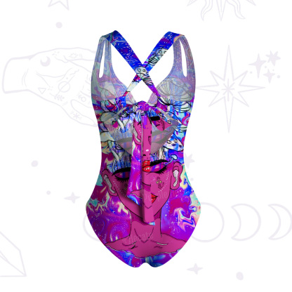 Purplehecate Trippy Mushroom Dream Goddess One-Piece Swimsuit