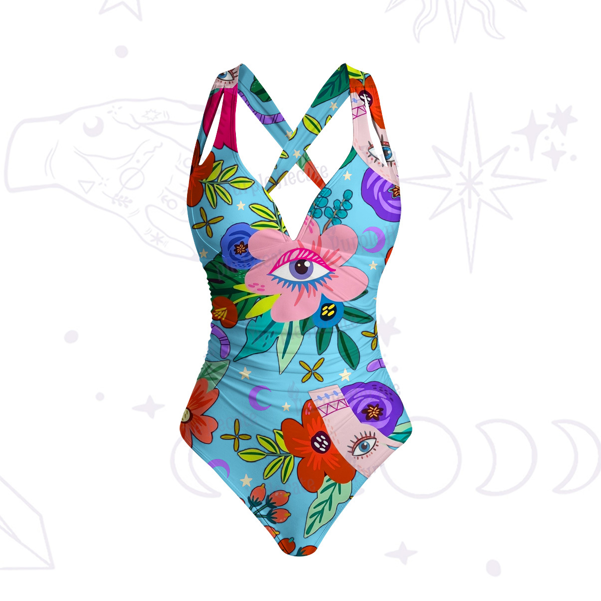 Purplehecate Eye of the Blossom One-Piece Swimsuit