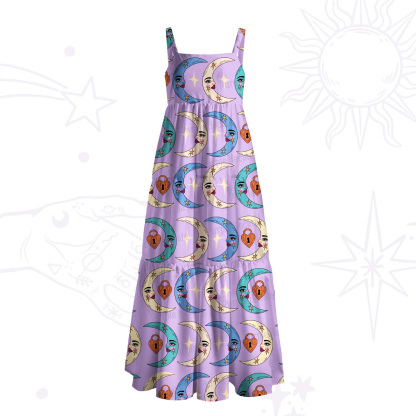 Purplehecate Lunar Secrets Wide Straps Maxi Dress