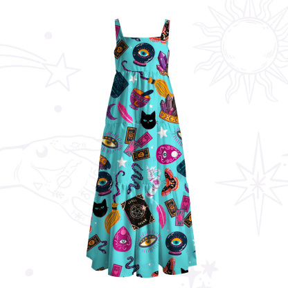 Purplehecate Secrets of the Starry Witch Wide Straps Maxi Dress