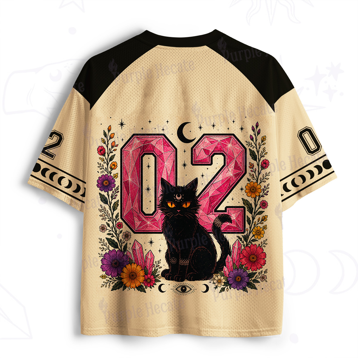 Purplehecate Moonlit Black Cat 02 Mesh Jersey