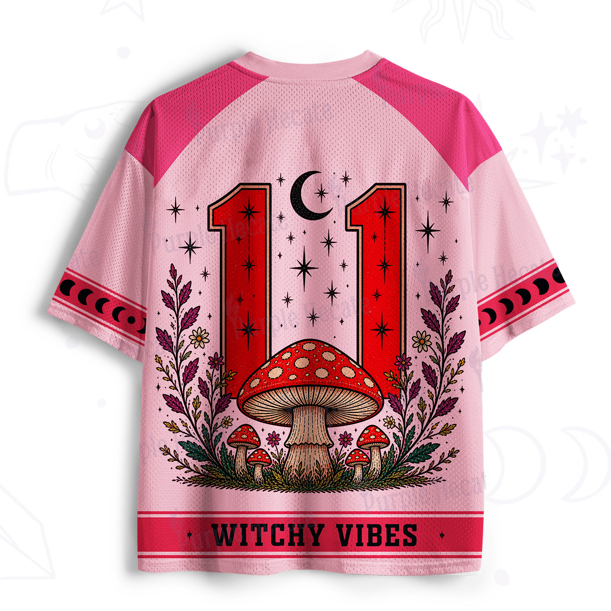 Purplehecate Witchy Mushroom Vibes Mesh Jersey
