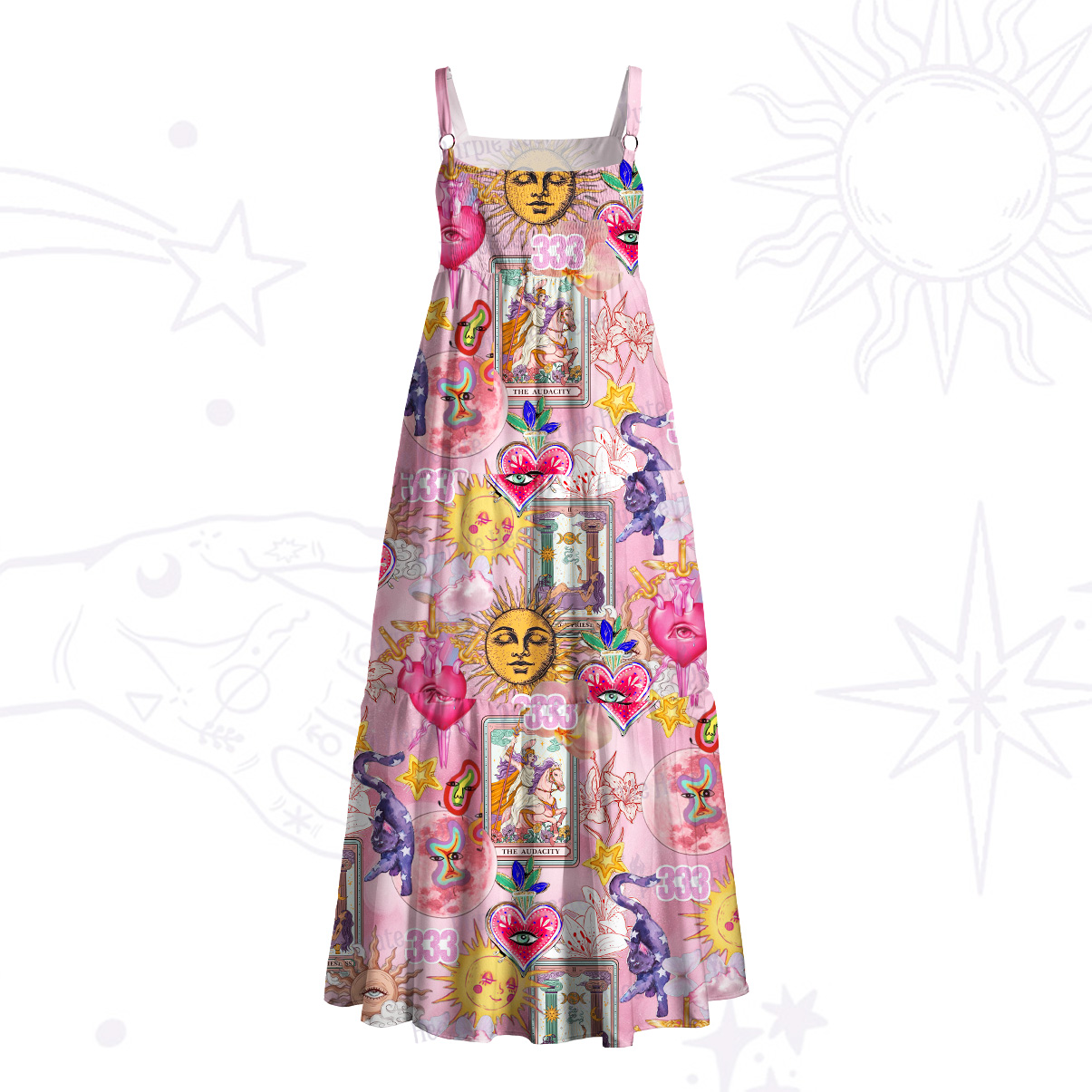 Purplehecate Dream Tarot Oracle Wide Straps Maxi Dress