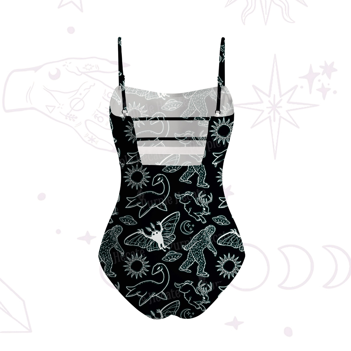 Purplehecate Cryptid Slim-Strap Swimsuit
