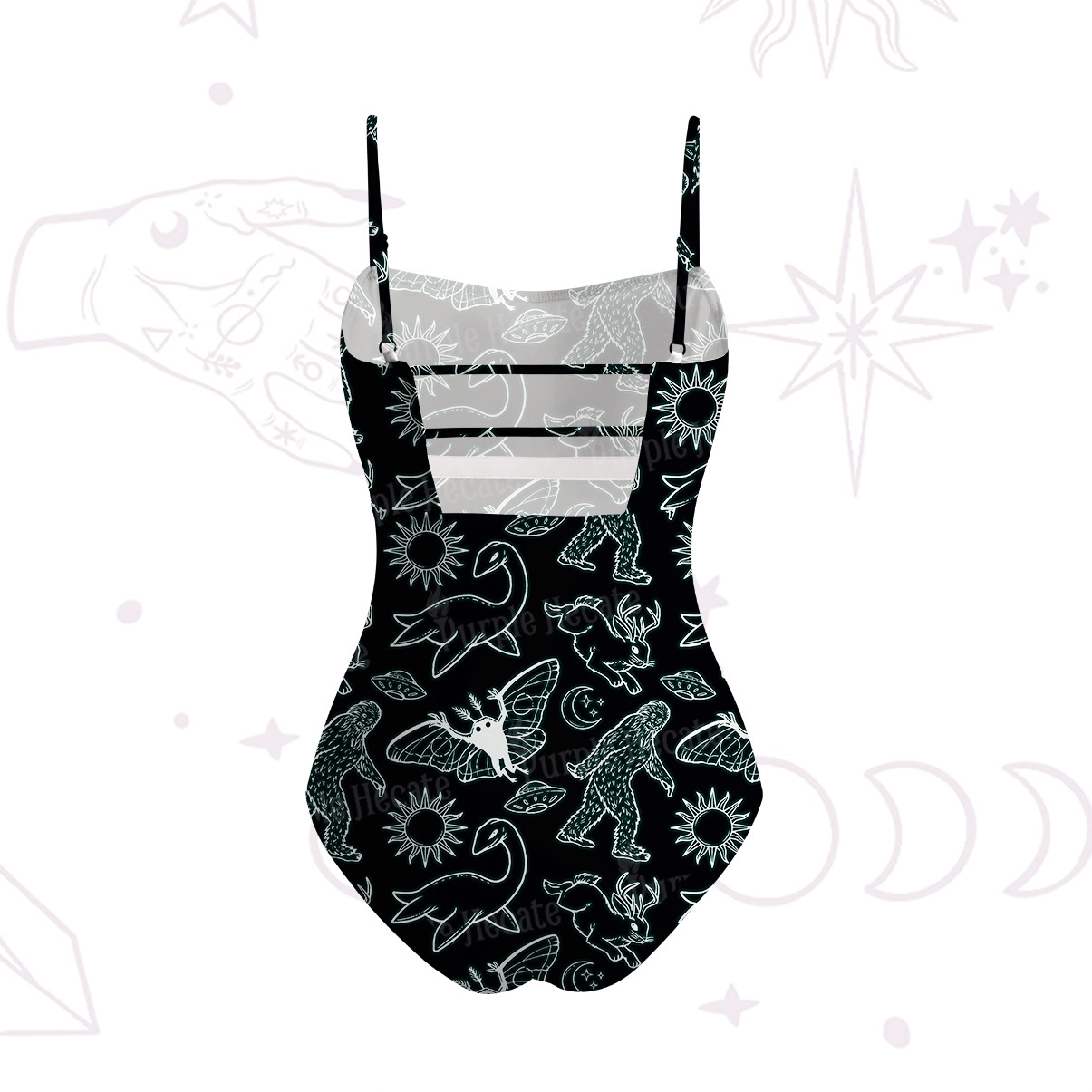Purplehecate Cryptid Slim-Strap Swimsuit