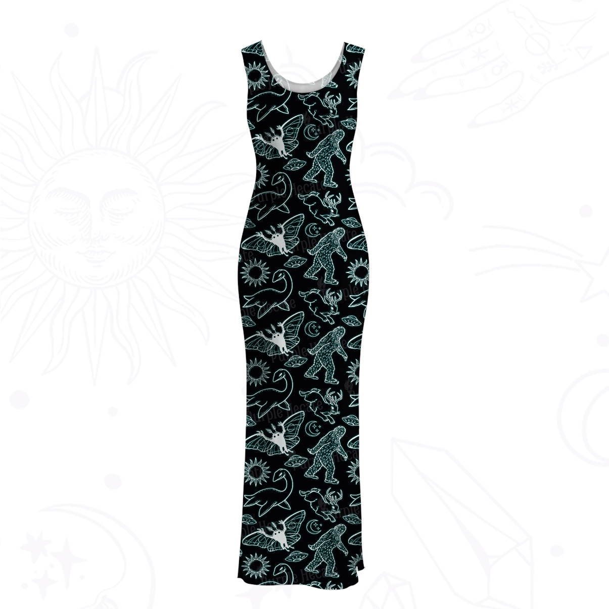 Purplehecate Cryptid Mesh Maxi Tank Beach Dress