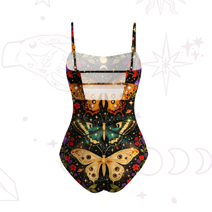 Purplehecate Mystic Butterfly Whisper Slim-Strap Swimsuit