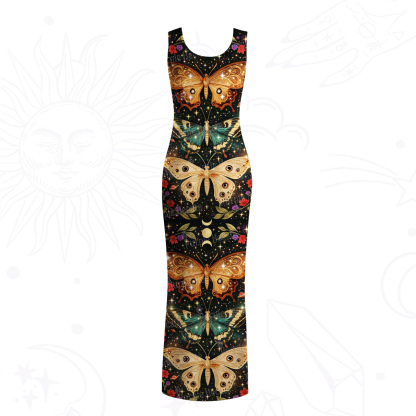 Purplehecate Mystic Butterfly Whisper Mesh Maxi Tank Beach Dress